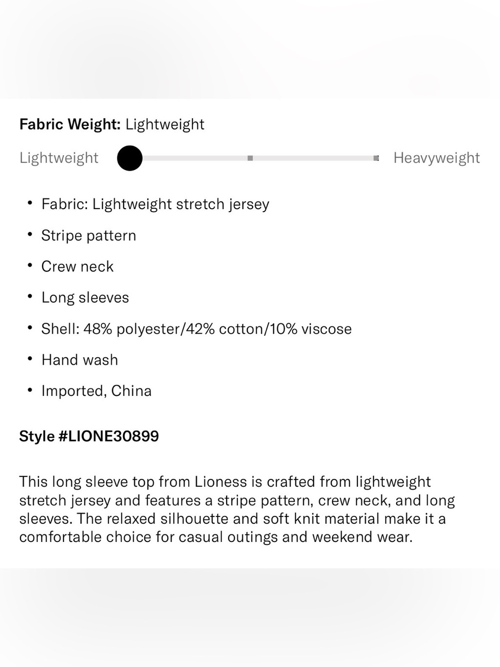 Lioness Gray Bloom Longsleeve | Ash Stripe | Size XS - Picture 9 of 9